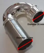 Alto Flute Head Joint Curved Cupronickel Material Silver Plated Body D25/26 mm
