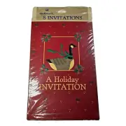 Vintage Hallmark Holiday Goose Invitation Cards 8pk w/ Envelopes NEW Geese