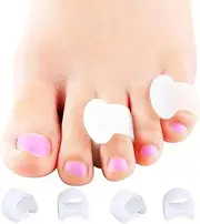 Gel Toe Separator Small Toe, [4x] Toe Separator Silicone Toe Stretcher for Overlapping Toes, Relief Small Toes Pressure and Pain