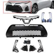Front Upper Lower Grille LED Fog Lights Fit 2017 2018 2019 Toyota Corolla SE XSE (for: Toyota)
