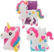 Toddmomy 3pcs Cartoon Unicorn Slap Bracelets Snap Wrist Bands for Parties Lightweight Comfortable for Party Favors present Bags