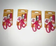 Four Pink Fiskars Blunt Tip 5" Scissors for Kids 4-7, School Supplies
