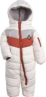 [Volcom] Baby Boys Snowsuit Hooded Fleece Lined Warm Winter Jumpsuit Zip Snow Pram for Newborns and Infants (3-24M), Size