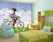 3D Girl Grass Sky7 Blockout Photo Curtain Print Curtains Drapes Fabric Window AU
