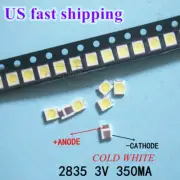 100pcs 3528 2835 3V Lamp Beads 350mA for LED TV Backlight Strip Repair