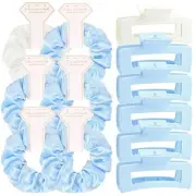 12 Pcs Bridesmaid Proposal Gifts Bridesmaid Hair Scrunchies A-White&Blue