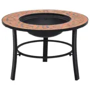 Mosaic Fire Pit Garden Outdoor Patio Wood Charcoal Bowl Fireplace Terracotta