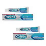 2 x COREGA NEUTRAL DENTURE ADHESIVE CREAM 70G - FREE SHIPPING