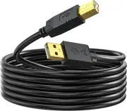 Printer Cable 25 ft, USB Printer Cable Cord Type A-Male to B-Male Printer USB