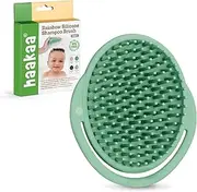 haakaa Baby Cradle Cap Brush - Soft Cradle Cap Comb| Hair Scalp Massager, Soft Bristles for Newborns & Toddlers-Pea Green