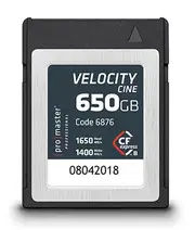 ProMaster CFexpress Type B 650GB Velocity CINE 1400MB/s w rite speed & 1700MB/s read spe