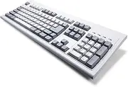 ELSRA Full Size Classic USB Wired Retro Membrane Keyboard with Numeric Keypad, Large L-Shaped Enter Key, Gray/Light Gray