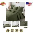 Geometric Pattern California King Quilt Set - Soft Lightweight Comforter & Shams