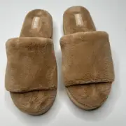 NEW Muk Luk Faux Fur Cozy Slides 9/10
