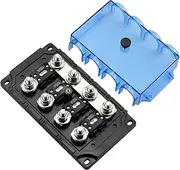 VOZINMOST 4-Way MEGA/AMG Fuse Holder with 4 PCS ANM Bolt-on Fuse 100A for Cars, Power Switch, GPS Positioning, LED Turn Signals