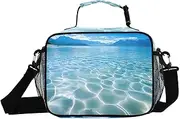Landscape Ocean Water Insulated Lunch Box for Women Men - Ideal for Work, Picnics - Includes Adjustable Shoulder Strap
