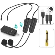 2Pcs Black 2.4G 100ft Range Wireless Headset Microphones For Speakers Teaching