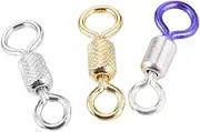 BESPORTBLE 3 Boxes 90pcs Ball Bearing Swivel Stainless Steel Fishing Bearing Swivels Fishing Snap Swivel Purple Fishing Barrel Swivel