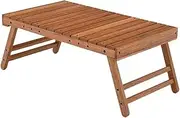 Portable Folding Picnic Table for Camping and Family Barbecue Small Wooden Table for Outdoor Garden Leisure Yellow Color