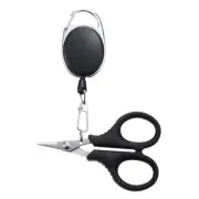 Fishing Scissors Serrated Shears with Retractor Small Line Cutter Black