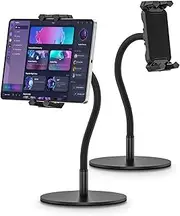 Cenawin Tablet Holder Table, 360° Rotatable iPad Holder Table, Gooseneck iPad Holder Desk Tablet Holders for 4.7-13.5 Inch Tablets Smartphones