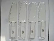 Lot of 4 Vintage Tupperware Style Off White "PORTO'S Bakery" Server/ Cake Knife