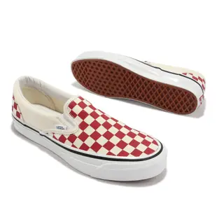 Vans 懶人鞋 OG Classic Slip-On Vault 米白 紅 棋盤格 經典 男鞋 女鞋 休閒鞋 VN0A32QNTYR