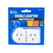 The Brute Power Co Surge Protector Flat Right Double Plug Adaptor f/Home Socket