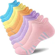 [cuangya] Ankle Socks Women Athletic No Show Socks Running Comfort Cushioned 5-Pairs