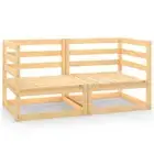 2-Piece Outdoor Corner Sofa Set Garden Patio Lounge Bench Seat Chairs Pine Wood
