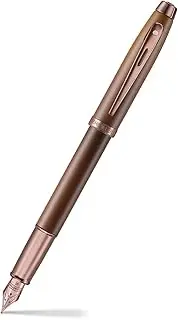 [Sheaffer] Gift 100 9374 Fountain Pen | Coffee Edition Matt Brown With Regal PVD Trim | Fine Nib | Premium Pen