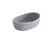 Storage Box Hand Made Durable Wear-resistant Folding Stackable Decorative Portable Snack Organizer Container for Home-Grey