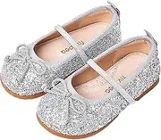 [MNSZCN] Princess Shoes Girls Toddlers Kids Shoes Glitter Mary Jane Flat Shoes Sequin Shoes Wedding Birthday Dressing up Shoes Cosplay Shoes