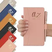 Address Book A-Z Pink Index Hard Back Cover Slim Address & Pen Telephone Alphabetical Tabs (Pink)