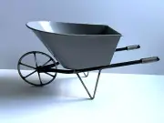 Gray Grey Pushing Wheelbarrow/Cart Floral, Craft Kitchen Decoration NWOT 7in