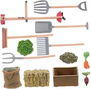 ERINGOGO 13Pcs Mini Farm Tools Miniature Farm Implements Model Accessories for Desktop Decor and Imaginative Play