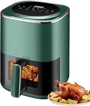 Digital Air Fryer, 5.5 L Air Fryer with Viewing Window, 1300 W Oil-Free Air Fryer with Adjustable Time and Temperature, Non-Stick, Air Circulation Heating for Grill, Bake