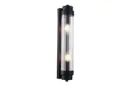 Interior Classic Black Up/Down Clear Glass Rods Wall Light