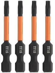 TORX T15 Tamper Proof Bits - Railer T15 TORX Security 2 Inch Bits. 1/4 Inch H...