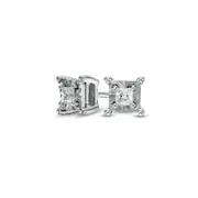 0.1 CT. T.W. Princess-Cut Diamond Solitaire Stud Earrings in Sterling Silver
