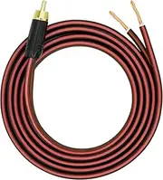 Yuchenfeng Gold-Plated RCA to Bare Wire Speaker Cable - 14AWG OFC Copper Audio Cable for Subwoofers, Amps & Home Theater, Dual PVC Shielded, Zero-Noise (10FT 1PCS)
