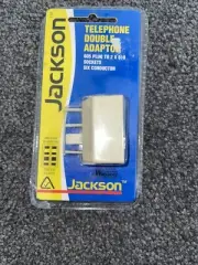 NEW Jackson T5080 Telephone Double Adaptor 1 x 605 to 2 x R12/RJ45 Beige Fax