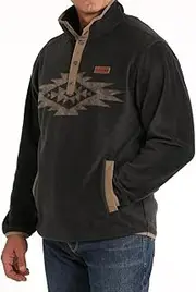 [Cinch] Men's Charcoal Fleece Pullover