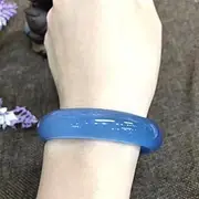 [Generic] Blue Chalcedony Bracelet Ice Seed Jade Primary Color Super Ice Through Agate Bracelet