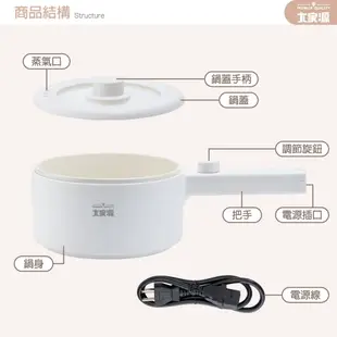 【免運】大家源 1.8L 陶瓷單柄 料理鍋 TCY-291801 電煮鍋 美食鍋 快煮鍋 煎鍋 炒鍋 (4折)