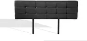 PU Leather Double Bed Deluxe Headboard BedHead - Black