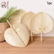 Mosquito Repellent Hand Fan Handmade Heart Shaped Bamboo Woven Fan Chinese S-DD