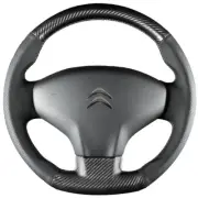 PULeather Matte Carbon Fiber Steering Wheel Stitch Wrap Cover For Citroen Elysee
