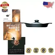 Versatile Cast Iron Oil Pan - Oven Safe with Stainless Lid, Induction Compatible
