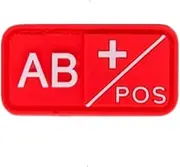 Ysmzzmsy 1 PCS Blood Type Patch PVC Morale Patch - Fun Morale, Tactical, Military Patch Very Suitable for Your Tactical Military Equipment, Backpack, Hat, Vest(2x1 inch） (Blood Type AB+ 2)